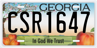 GA license plate CSR1647