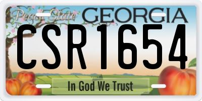 GA license plate CSR1654