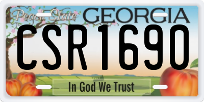 GA license plate CSR1690