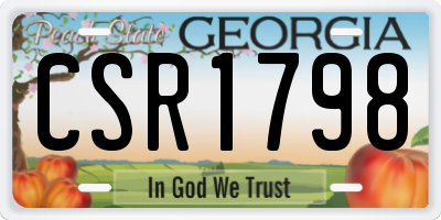 GA license plate CSR1798
