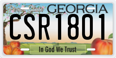 GA license plate CSR1801