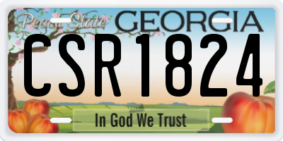 GA license plate CSR1824