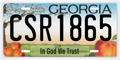 GA license plate CSR1865