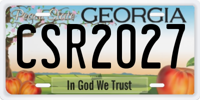 GA license plate CSR2027