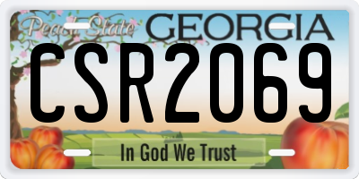 GA license plate CSR2069