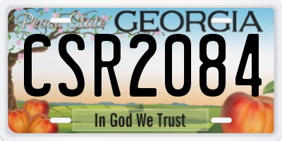 GA license plate CSR2084