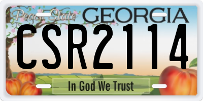 GA license plate CSR2114