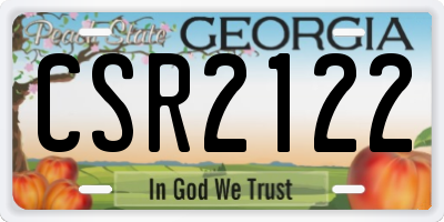 GA license plate CSR2122