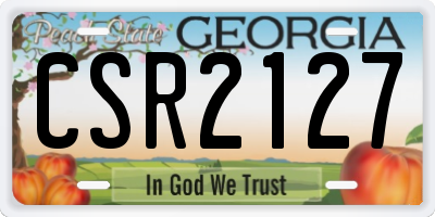 GA license plate CSR2127