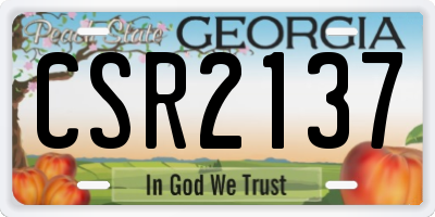 GA license plate CSR2137
