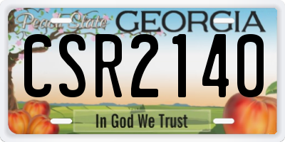 GA license plate CSR2140