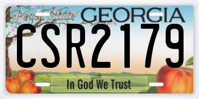 GA license plate CSR2179