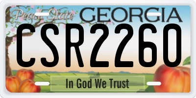 GA license plate CSR2260