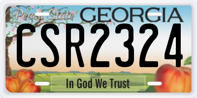 GA license plate CSR2324
