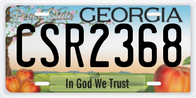 GA license plate CSR2368