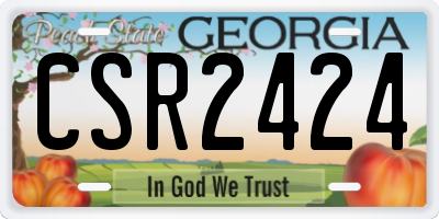 GA license plate CSR2424
