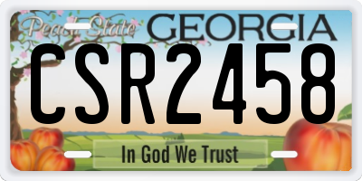 GA license plate CSR2458