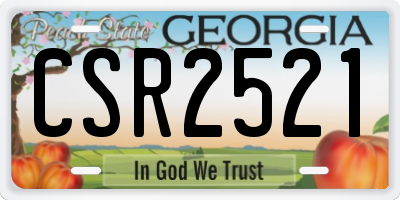 GA license plate CSR2521
