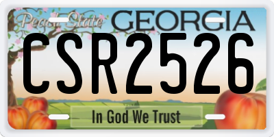 GA license plate CSR2526