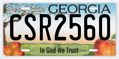 GA license plate CSR2560