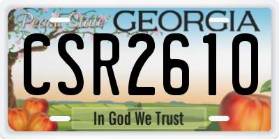 GA license plate CSR2610
