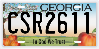 GA license plate CSR2611