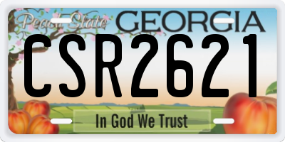 GA license plate CSR2621