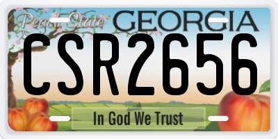 GA license plate CSR2656