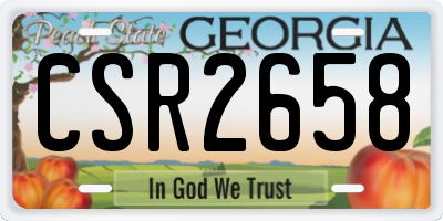 GA license plate CSR2658