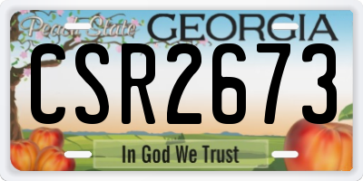 GA license plate CSR2673