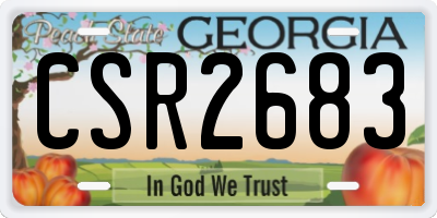 GA license plate CSR2683