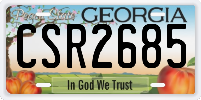 GA license plate CSR2685