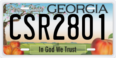 GA license plate CSR2801