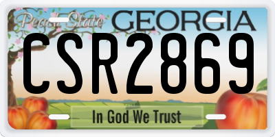 GA license plate CSR2869