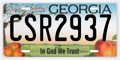 GA license plate CSR2937