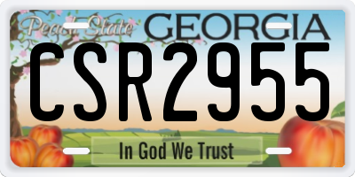 GA license plate CSR2955