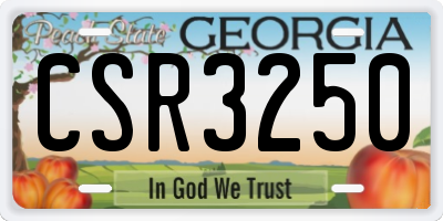 GA license plate CSR3250