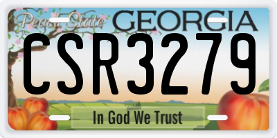GA license plate CSR3279