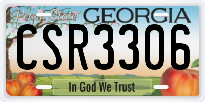GA license plate CSR3306