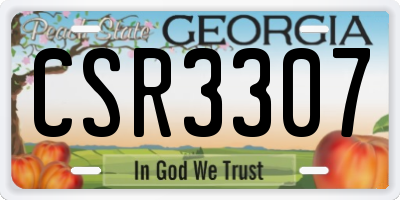 GA license plate CSR3307