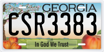 GA license plate CSR3383