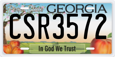 GA license plate CSR3572