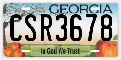 GA license plate CSR3678