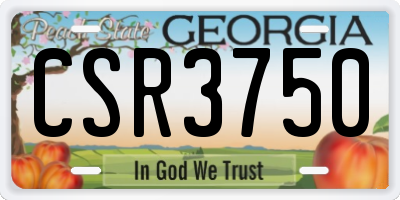 GA license plate CSR3750