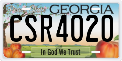 GA license plate CSR4020