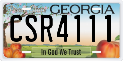GA license plate CSR4111