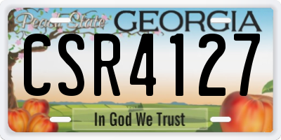 GA license plate CSR4127