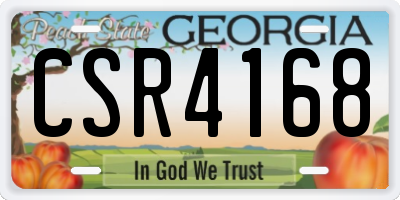GA license plate CSR4168
