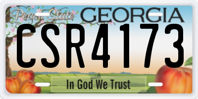 GA license plate CSR4173