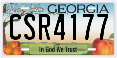 GA license plate CSR4177